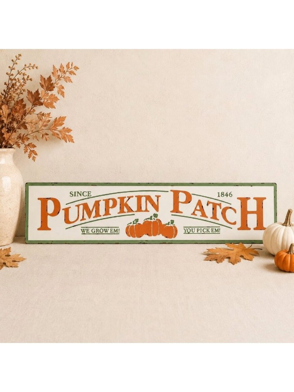 Autumn Pumpkin Patch Metal Wall Sign Rustic Farmhouse Fall Decor Vintage Country